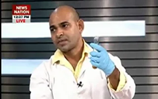 Allele Life Sciences lab expert demonstrating an on-air chemical adulterant test for News Nation